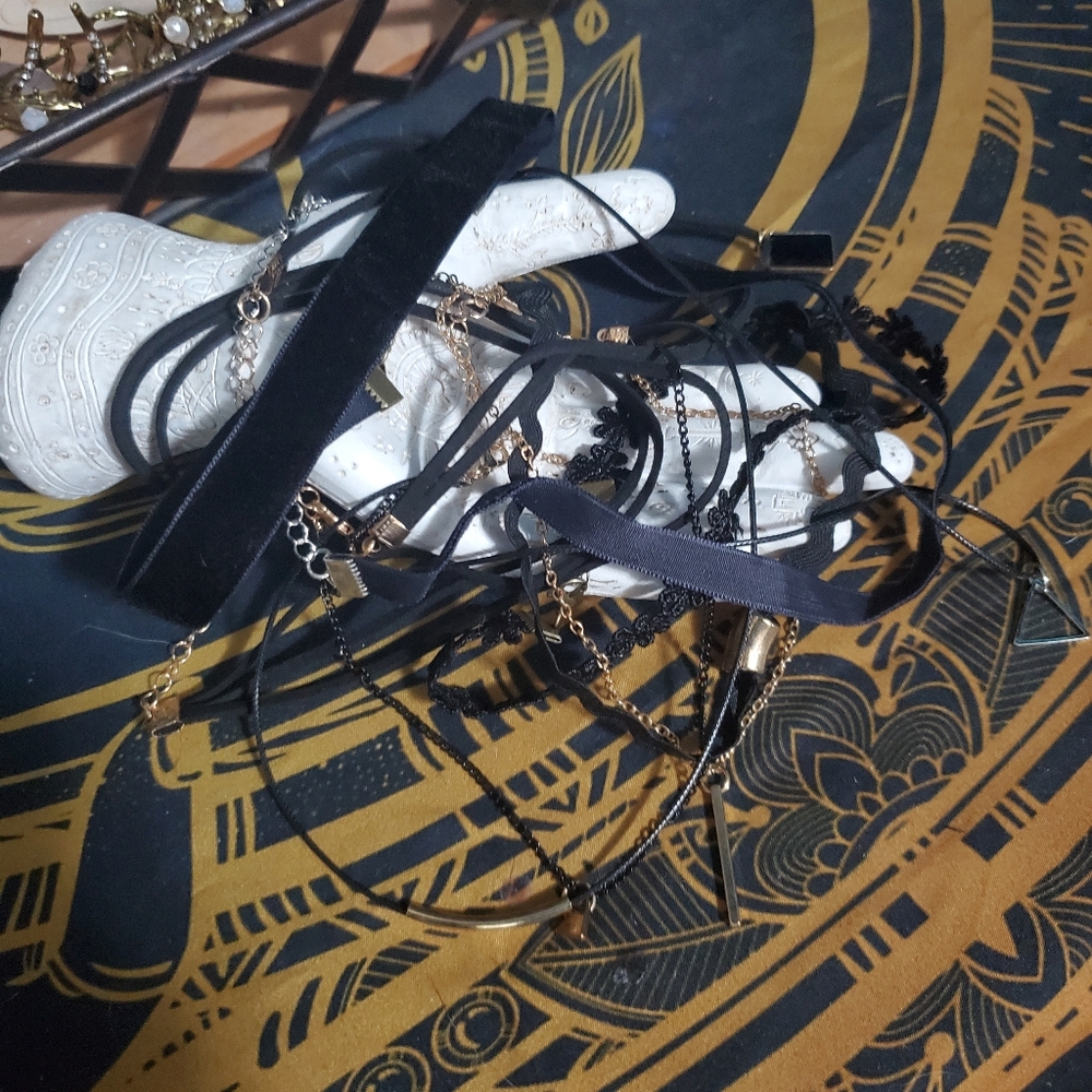 NWOT Velvet choker necklaces pack of 7